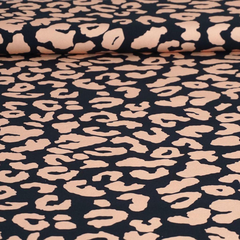 Dekostoff Canvas Leo Animalprint beige schwarz
